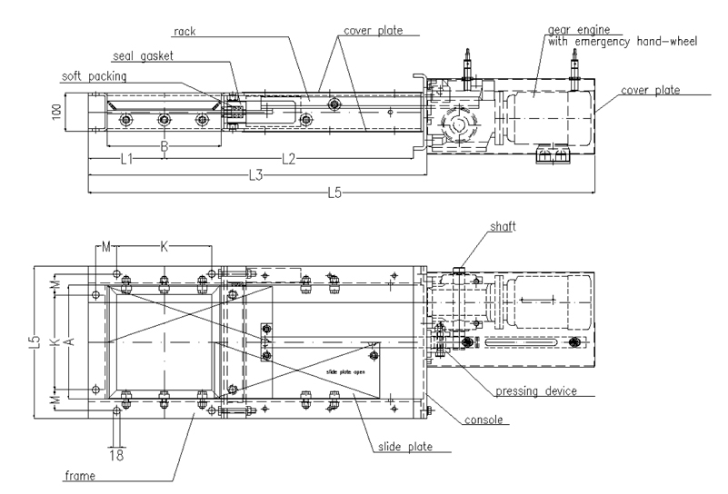 Dimensional and spare parts drawing