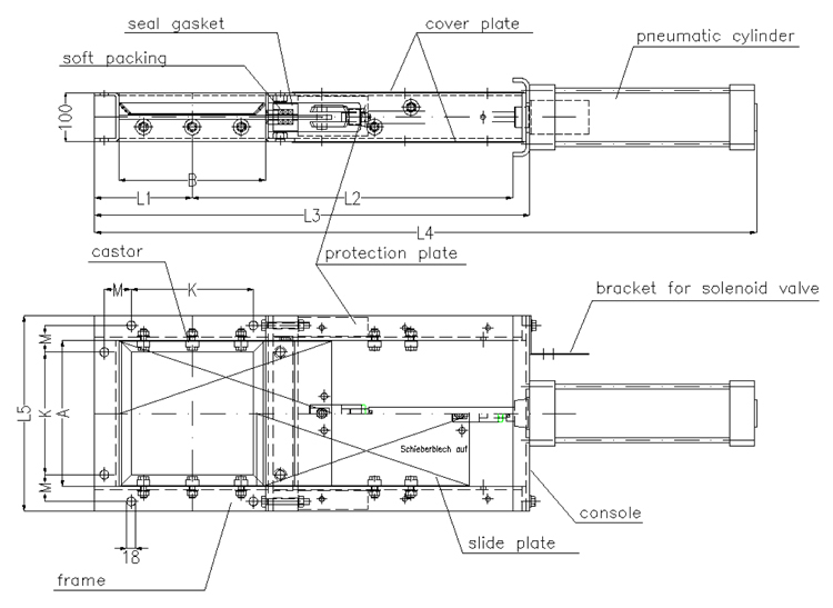 Dimensional and spare parts drawing